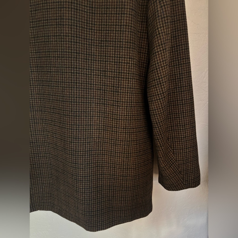 Vero Moda Houndstooth Grey Black Brown Recycled Wool Blend Knit Blazer Jacket - Picture 9 of 12